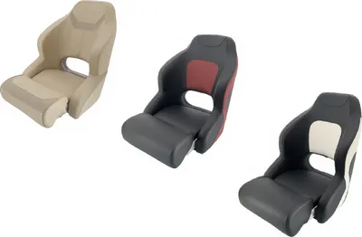 Produktbild von Flip Up Bootssitz Bootsstuhl Steuerstuhl Kunstleder Farbe: Beige/ Braun