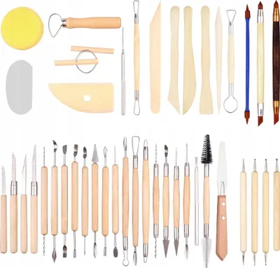Produktbild von TON-GIPS-MODELLIERWERKZEUG-SET 42-teilig XXL