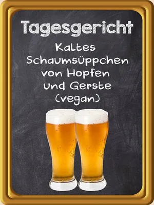 Produktbild von vianmo Holzschild 40x30 cm Tagesgericht Schaumsüppchen Hopfen