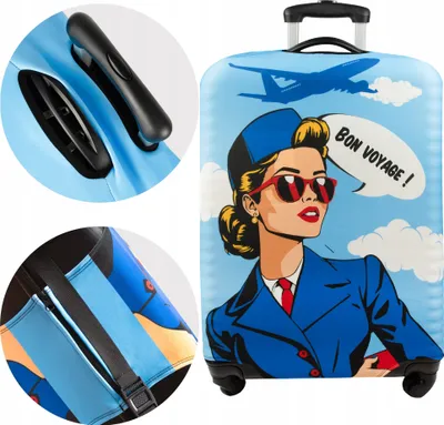 Obrázok produktu pre Obal na kufor s motívom letušky 73X50X30 cm L