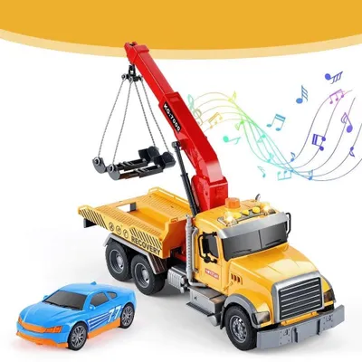 Produktbild von Abschleppwagen Spielzeug Kinder LKW mit Licht & Sound Fahrzeug Abschlepper Auto