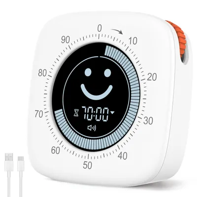Produktbild von Pomodoro-Timer – 100 Minuten – Wiederaufladbar – Anzeige mit Smileys