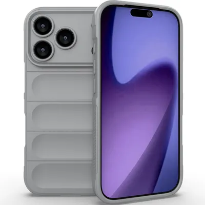 Produktbild von Handyhülle für iPhone 17 Pro Weich TPU Silikon Stossfest Anti-rutsch Hülle Grau