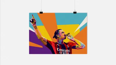 Produktbild von Fußball Poster - Zlatan Ibrahimović Poster - Zigarre Poster - 91x61cm - Perfekt zum Einrahmen