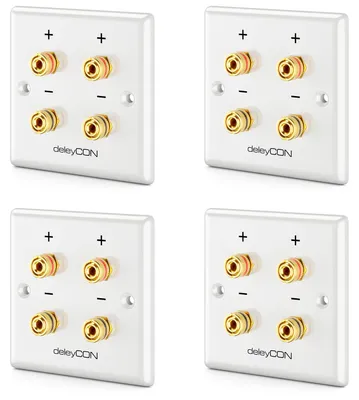 Produktbild von deleyCON Lautsprecher Anschlussdose Bananenstecker-Buchsen, 4 Stück
