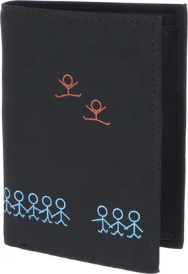 Produktbild von oxmox Geldbörse New Cryptan RFID Protect Kombibörse Jumping Jack Print Cyan Black schwarz