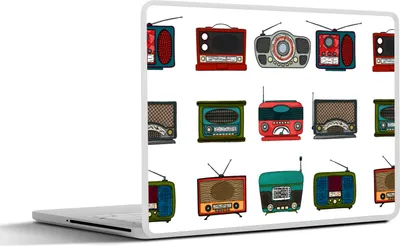 Produktbild von MuchoWow® Laptop Aufkleber Sticker Cover Retro - Radio - Design 30x21 cm - Sticker für Laptop - Selbstklebend