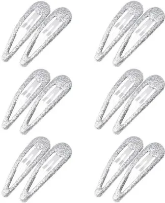 Produktbild von Glitzernde Haarspangen aus Metall, silber, 12 Stück