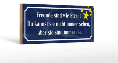 Produktbild von Holzschild Spruch 27x10cm Freunde wie Sterne sind immer da