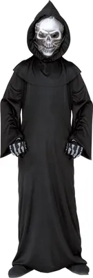 Obrázok produktu pre Detský kostým "Smrťák s holografickou maskou lebky" | Horor Halloween veľkosť: 158