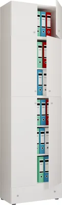 Immagine prodotto di Armadio ufficio XXL con 5 scomparti con attacco e cassetto / moderno file cabinet con porte girevoli / dimensioni ca. H. 240 x W. 70 x D. 39 cm – Scomparto Lona 5