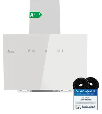 Produktbild von KKT KOLBE Dunstabzugshaube 60cm | Umluft Abluft | 782cbm/h | Wandhauben Kopffrei | Weiß | Glas | Gestensteuerung | SensorTouch Bedienung | LED-Beleuchtung TRIO6025W