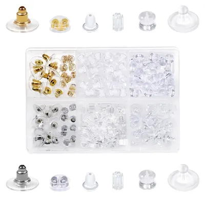 Produktbild von Ohrstecker Set - 300 Stück - Transparente Silikon Ohrstopper - DE-CLBD1042