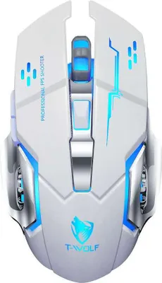 Obrázek produktu pro Bezdrátová myš Thunderwolf Q13, dvourežimové připojení | Tichý design | Podsvícený design | Kompatibilní s více systémy,bílá