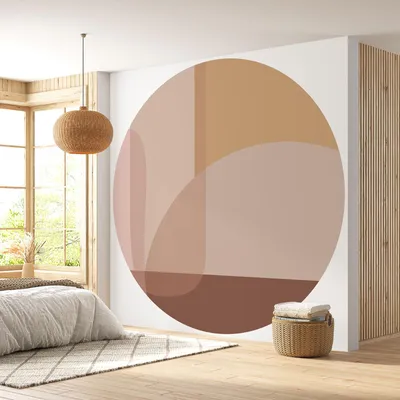 Image de Papier peint rond / cercle - Lumaléa - Design - Papier Premium 185gr Lavable - Diamètre 130 cm