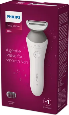 Produktbild von Philips Lady Shaver Series 6000 BRL126/00 Kabellos für die Nass- und Trockenrasur, Folienschaber, 1 Kopf/Köpfe, Silber, Weiß, Rasieren, Nickel, Akku