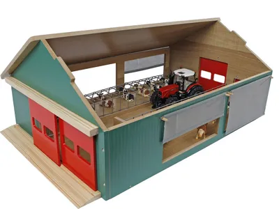 Image de Kids Globe Stal met Windbreekgaas 1:32