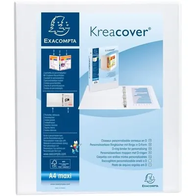 Zdjęcie produktu dla Exacompta 51846E segregator PP 4 ringi 25mm D-form biały A4