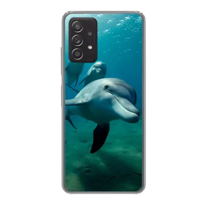 Produktbild von MuchoWow® Handyhülle Schutzhülle Hülle für Samsung galaxy a73 Wasser - Delphin - Blau Silikon Softcase Handy Hülle - Handyhülle