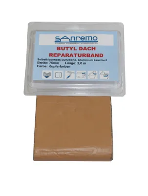 Produktbild von Sanremo DACH Reparaturband Dachrinne selbstklebendes Butylband Kupferfarben 75mm x 2m
