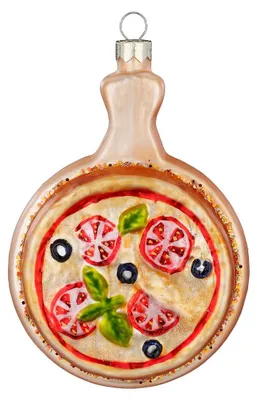 Produktbild von Christbaumschmuck Pizza Figur 10,5cm Glas Hellbraun