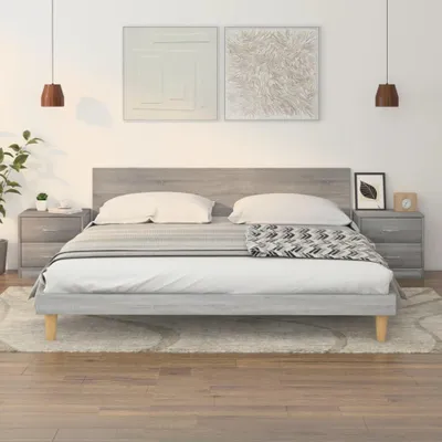 Image de vidaXL Tables de nuit 2 pcs. Gris Sonoma 40x30x40 cm Bois composite