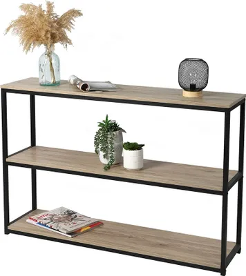 Produktbild von Meublorama FD-151045*1C/19KG, MDF-Platten, Metall, Schwarz, 3 Regale, 300 mm, 1200 mm, 800 mm