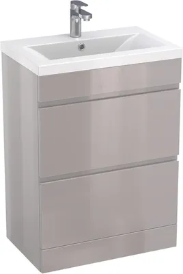 Obrázok produktu pre INOBA TRENT Umyvadlo s podstavcom 60 cm sivá lesklá skrinka pod umývadlo Kúpeľňová skrinka Umyvadlo s podstavcom do kúpeľne