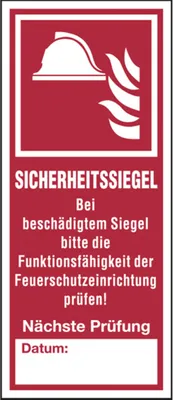 Produktbild von Dreifke® Aufkleber Brandschutzzeichen, Sicherheitssiegel für Feuerschutzeinri...