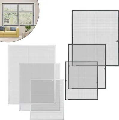 Produktbild von Hengda Fliegengitter Insektenschutz Fenster Mückenschutz mit Alu-Rahmen Bausatz Mückengitter Fliegenschutz Gaze 80x100cm Weiß