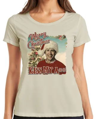 Produktbild von Merry Christmas Clark Griswold Schöne Bescherung Kiss My A - Damen T-Shirt, Natur, M