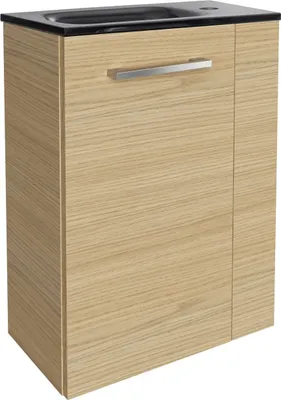Produktbild von Fackelmann SBC B. STYLE Gäste WC Set 2-teilig 45 cm, Braun hell, links, Glas Anthrazit