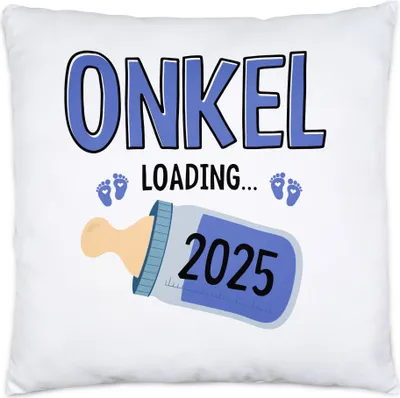 Produktbild von Onkel Loading 2025 Kissen Mit Füllung Geschenk Werdende Onkel Babynews mit Ladebalken Schwangerschaft Geschenkidee