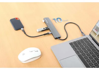 Immagine prodotto di Manhattan 181167 MANHATTAN 7-Port USB-C/USB-A Hub 4+3 mit Power Delivery