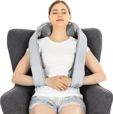 Produktbild von Nacken Schulter Massagegerät kabellos mit verstellbarer Armschlaufe und Wärmefunktion