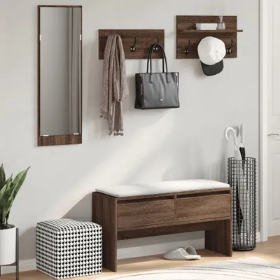 Obrázek produktu pro vidaXL 4dílná šatní skříň hnědý dubový materiál na bázi dřeva