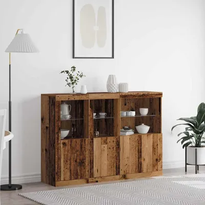 Obrázek produktu pro vidaXL LED Příborník Altholz 142,5 x 37 x 100 cm Holzwerkstoff