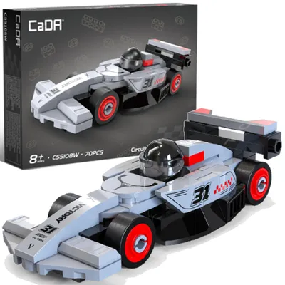 Zdjęcie produktu dla Cada – klocki konstrukcyjne Circuit Racing Car, szare, 70 sztuk
