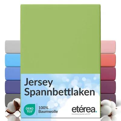 Produktbild von Jersey Spannbettlaken 200x220 cm, 100% Baumwolle Bettlaken Spannbetttuch 200x220 cm - Jade
