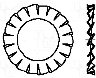 Produktbild von 100x Unterlegscheibe 1278088 Unterlegscheiben außengezahnt h=0,7mm M6 D=11mm