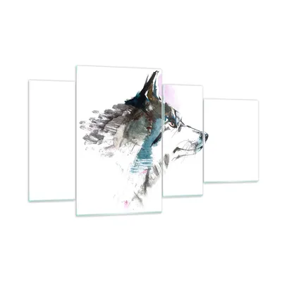 Produktbild von Bilder auf glas - Hund Illustration Fantasie - 120x70cm - Glasbilder - Wandbilder - Kunstdruck - zum Aufhängen bereit - Wanddekoration aus Glas - Glas Bilder - Wandbild auf Glas - GDL120x70-3100