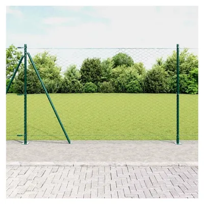 Produktbild von Zaunpfosten Grün 50 x 1,6 m (50 mm Maschenweite) aus Stahl und PVC für Gartenzaun, Hundezaun, Weidezaun und Hühnerzaun