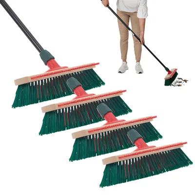 Produktbild von Novaliv Hoch Tief Straßenbesen mit Teleskopstiel Kratzleiste Outdoor Broom mit Stiel Gartenbesen Industriebesen Hofbesen Allzweckbesen Kehrbesen Besen Staubkammer (4, Straßenbesen)
