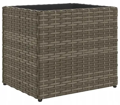 Produktbild von Polyrattan Blumenkübel Grau 36x30x32cm