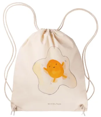 Produktbild von Mr. & Mrs. Panda Beutel Rucksack Spiegelei Ei - Transparent - Geschenk, Glücklich, Schön, wander, gym tasche, Jutebeutel, Kleiner, Lustige Sprüche, sporttasche klein, Tag