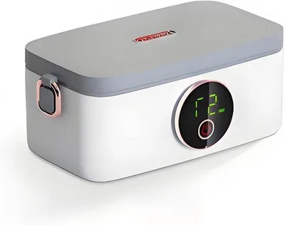 Produktbild von Elektrische Verwarmungslunchbox - 1L - Oplaadbaar - Groen - Draadloos - Auto en Kantoor - 16000mAh Batterie