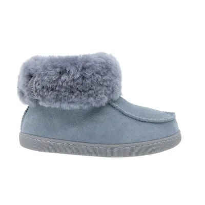 Immagine prodotto di Vanuba pantofole per bambini Peppin in taglia 26-35, pelle grigio cenere, pantofole fatte a mano in pelle di agnello naturale- taglia 29 EU