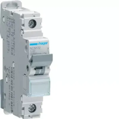 Immagine prodotto di Interruttore Hager LS 1 polo 10kA/15kA C-32A 1M NCN132