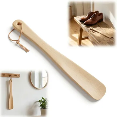 Obrázek produktu pro Dřevěná škrabka na boty, délka 27 cm, bukové dřevo