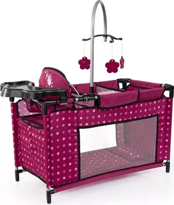 Image de Bayer Design 62667AA Lit de poupée avec armoire, siège, mobile, tablette, couverture, coussin, accessoires pour poupées